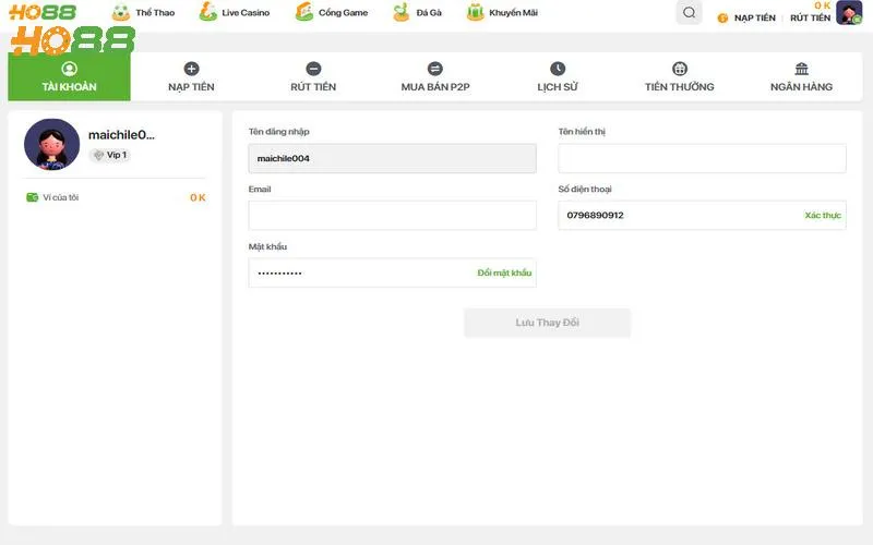 Bảo vệ thông tin tài khoản cá nhân của hội viên