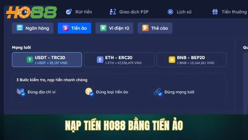Giao dịch tiện lợi bằng tiền ảo trên Ho88