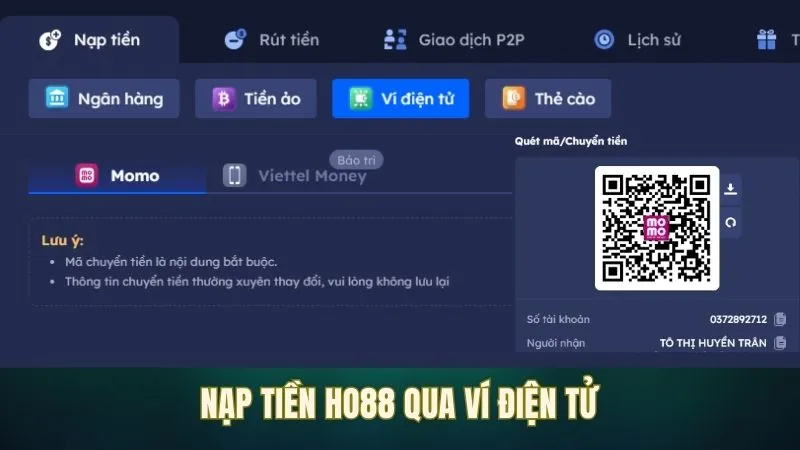 Nạp tiền vào tài khoản nhanh chóng với ví điện tử