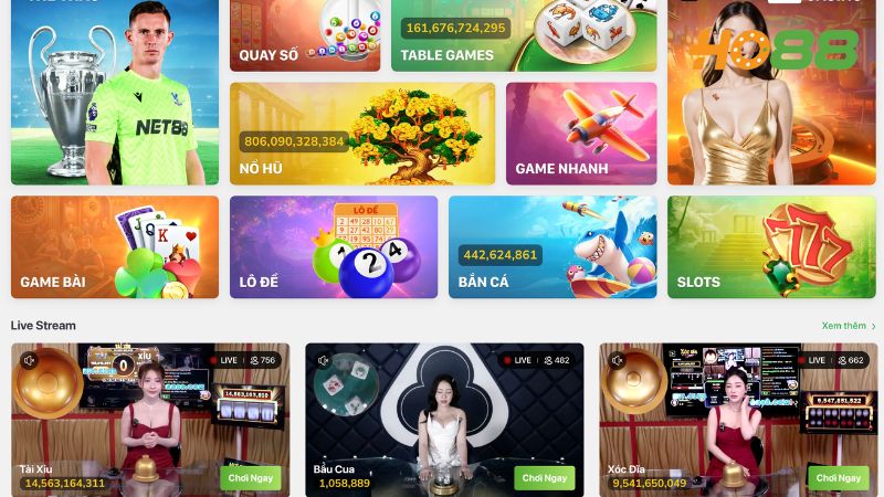 Website nhà cái có giao diện hiện đại cho khách chơi dễ dàng thao tác, tìm kiếm trò bet